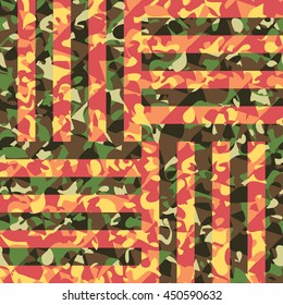 Camouflage basket weave pattern background tile

