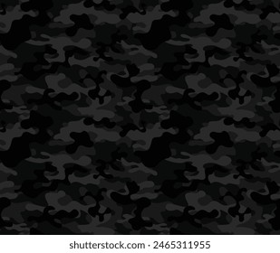 Tarnung schwarzer Hintergrund, nahtloses Muster, dunkle Form Textur