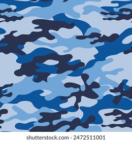 
camouflage blue pattern, military seamless background, army texture
