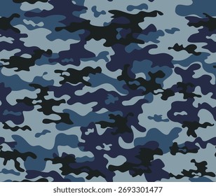 
Textura militar del modelo azul del camuflaje, Ilustración vectorial del modelo para la impresión