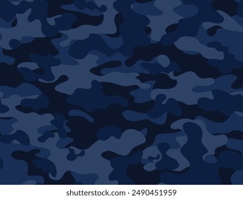 
camouflage blue pattern, repeat texture, dark background on print