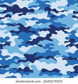 camouflage blue pattern seamless vector fashion print