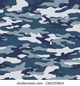camouflage blue white seamless vector pattern for clothes