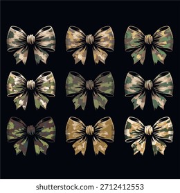 Camouflage Bow Pattern Cute Camo Girl T-shirt Design
