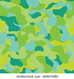 Camouflage bright green background texture. Flat pattern