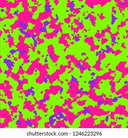 Camouflage bright trendy seamless pattern. Vector illustration