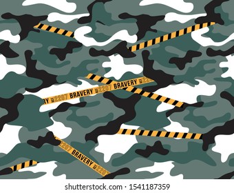 Camouflage caution pattern vector graphic