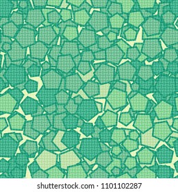 Camouflage cheerful pattern. Seamless chaotic texture. Multicolored pentagons. Fine mesh.