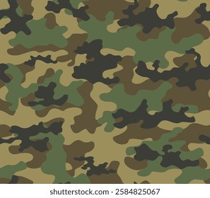 
camouflage classic green brown pattern, army seamless background, military uniform design