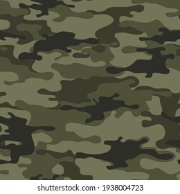 Camouflage classic seamless pattern. Abstract camo. Military texture. Print on fabric on textiles. Vector illustration