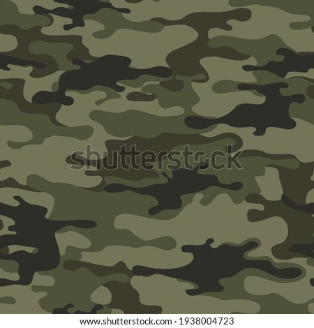 Camouflage classic seamless pattern. Abstract camo. Military texture. Print on fabric on textiles. Vector illustration