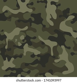 
Camouflage classic seamless pattern. Hunting, fishing. Print on fabric on paper. Vector
