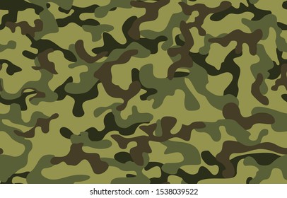 camouflage classic seamless pattern. Jungle. Print on fabric on vinyl. Military green ornament.Vector
