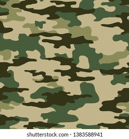 Camouflage classic seamless pattern.Print on fabric on paper.Vector