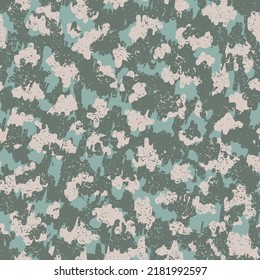 Camouflage Clothes Silver Repeated Army Vector Print. Grayscale Repeated Digital Graphic Wrapping. Light Camouflage Seamless Pattern. Pastel Seamless Circle Graphic Pattern.