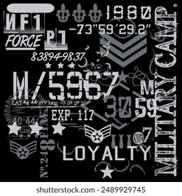 Camouflage College With Slogan Army Soldier T-shirt and apparels print graphic vector Varsity typography Urban Camo.
