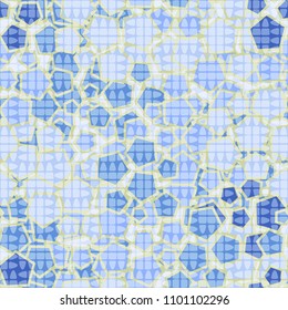 Camouflage consisting of pentagons. Seamless texture. Chaotic paints. A grid consisting of abstract shapes.
