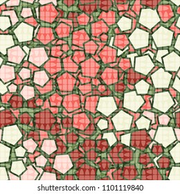 Camouflage consisting of pentagons. Seamless texture. Chaotic paints. A grid consisting of abstract shapes.