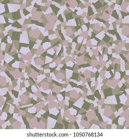 Camouflage consisting of right squares broken into color fragments and chaotically located. Pattern of a new type.