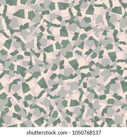 Camouflage consisting of right squares broken into color fragments and chaotically located. Pattern of a new type.