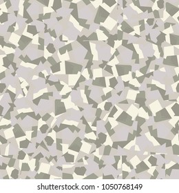 Camouflage consisting of right squares broken into color fragments and chaotically located. Pattern of a new type.