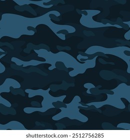 
camouflage dark blue background, vector texture, urban military pattern