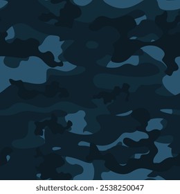 
Camuflaje patrón de Vector azul oscuro, diseño de moda urbana, fondo de mar