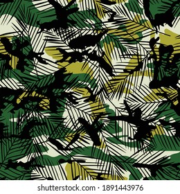 camouflage design with leaf style seamless pattern