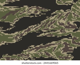 
Camouflage digital pattern seamless modern background pixel army print
