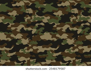 Camuflaje digital de moda patrón del ejército, repita el fondo, Vector textura sin fisuras, impresión con estilo