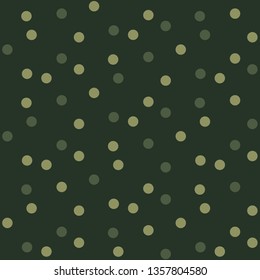 Camouflage dots background green seamless pattern. Vector illustration.