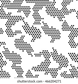 Camouflage dots black and white background pattern vector