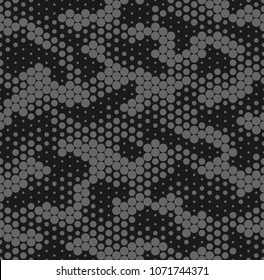 Camouflage
dotted seamless pattern. Abstract vector digital texture background.