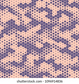 Camouflage dotted seamless pattern. Abstract geometric modern military fabric texture. Vector background. 