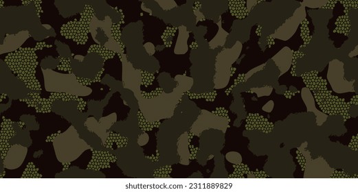 Camouflage endless pattern green tones