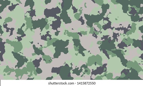 Camouflage fashion blue seamless pattern. Multicolor abstract army background. Military wallpaper. Urban city camo illustration for fabric, textile or prints - Vector