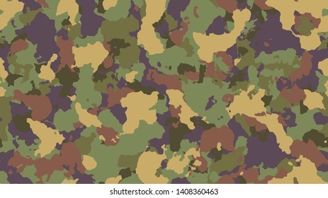 Camouflage fashion brown seamless pattern. Multicolor abstract army background. Military wallpaper. Urban city camo illustration for fabric, textile or prints - Vector.