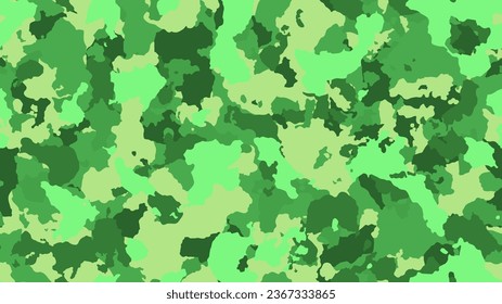 Camouflage fashion green seamless pattern. Bright abstract army background. Military wallpaper. Urban city camo illustration for fabric, textile or prints - Vector