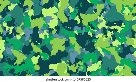 Camouflage fashion khaki seamless pattern. Green abstract army background. Military wallpaper. Urban city camo illustration for fabric, textile or prints - Vector