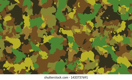 Camouflage fashion khaki seamless pattern. Green abstract army background. Military wallpaper. Urban city camo illustration for fabric, textile or prints - Vector