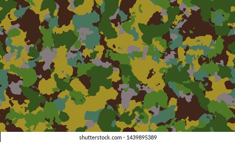 Camouflage fashion khaki seamless pattern. Green abstract army background. Military wallpaper. Urban city camo illustration for fabric, textile or prints - Vector