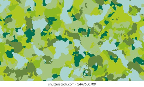 Camouflage fashion khaki seamless pattern. Green abstract army background. Military wallpaper. Urban city camo illustration for fabric, textile or prints - Vector