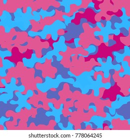 Camouflage fashion pattern seamless background. Abstract fun animal military camouflage. Seamless pattern for party, dress, shirt, children fashion cloth textile. Colorful modern style. Vector eps8
