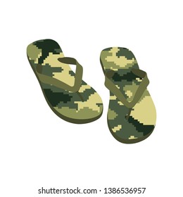 
Camouflage flip-flop. Military design. Vector illustration