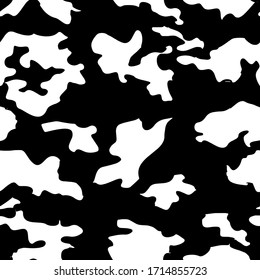 Camouflage Full Seamless black skin military textile products Background Pattern Vector illustration