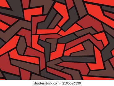 Patrón de mosaico geométrico sin soldadura de camuflaje. Resumen de la moderna e interminable textura poligonal caótica militar para la tela y la estampación textil de moda. Fondo vectorial.