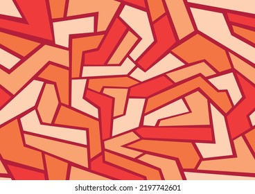 Camouflage geometrische Mosaik nahtlose Muster. Abstrakte moderne, endlose polygonale militärische Chaotik für Stoff- und Modetextildruck. Vektorhintergrund.