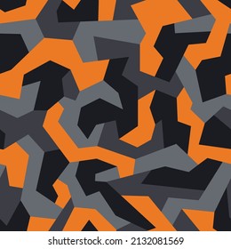 Camouflage geometric seamless pattern. Abstract modern endless camo texture with polygonal spots. Fabric and fashion textile print vector background.