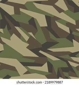 Camouflage geometric seamless pattern. Abstract modern endless military texture for fabric and fashion textile print. Vector background.