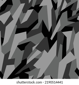 Camouflage geometric seamless pattern. Abstract modern endless military texture for fabric and fashion textile print. Vector background.